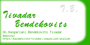 tivadar bendekovits business card